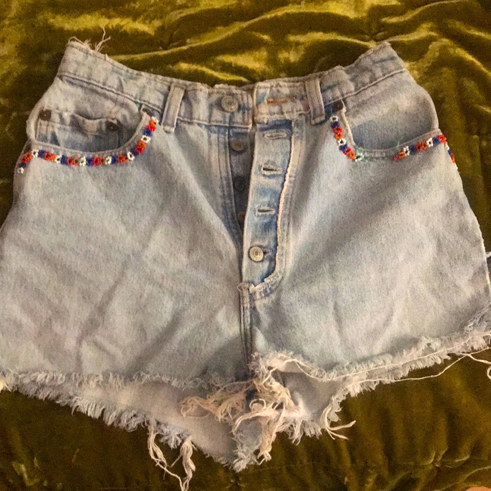 Vintage Levi high waisted blue Jean shorts